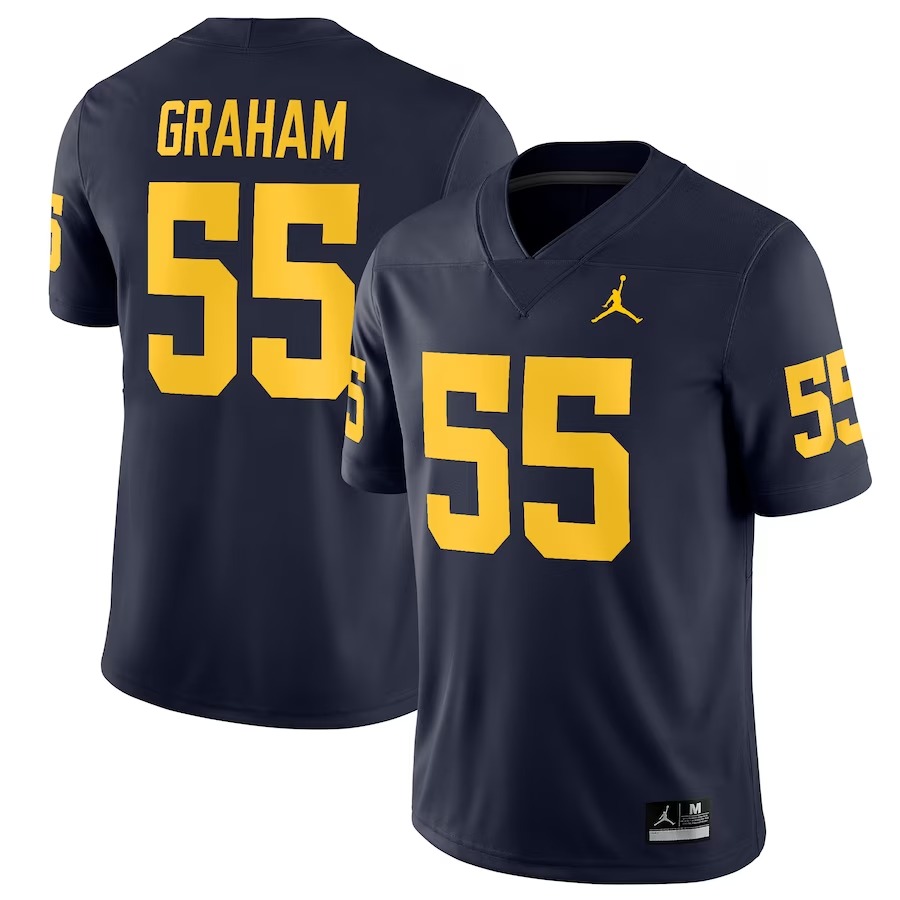 Brandon Graham Michigan Wolverines Jordan Brand Game Jersey - Navy - Jersey