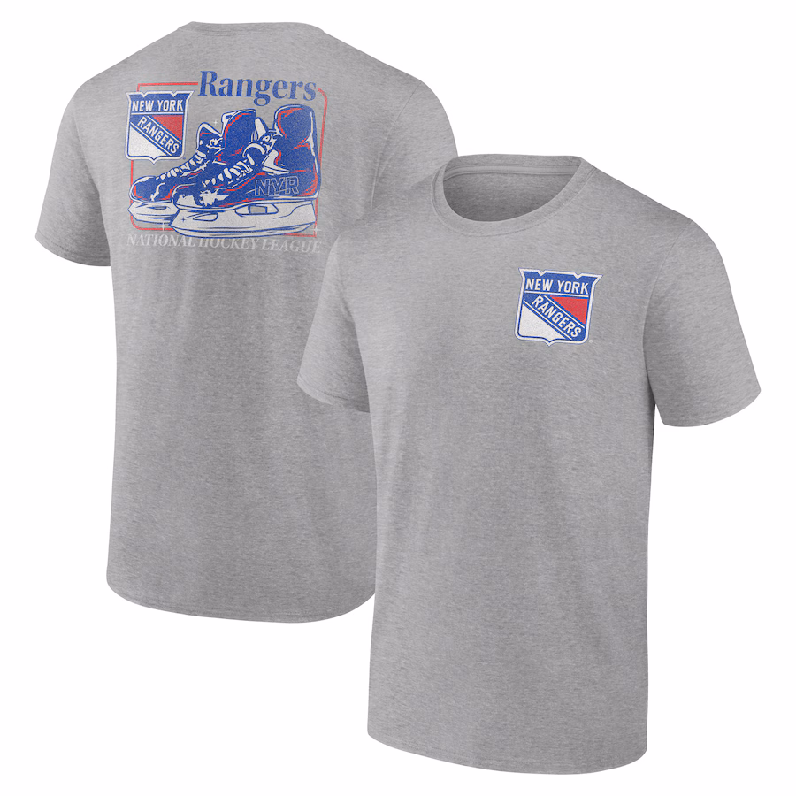 Men's New York Rangers Heather Gray Glory Skates T-Shirt - Jersey