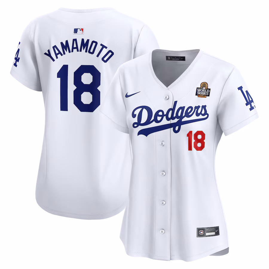 Women's Los Angeles Dodgers Yoshinobu Yamamoto Nike White 2024 World Series Limited Player Jersey - Jersey