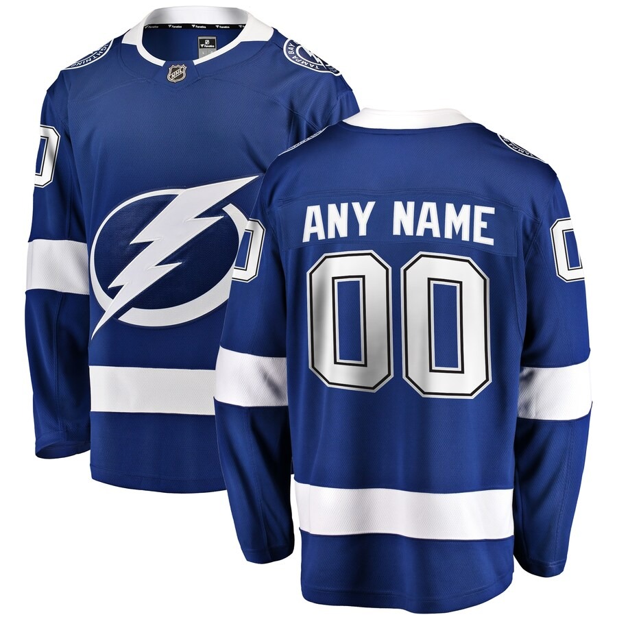 Men's Tampa Bay Lightning Fanatics Branded Blue Home Breakaway Custom Jersey - Jersey