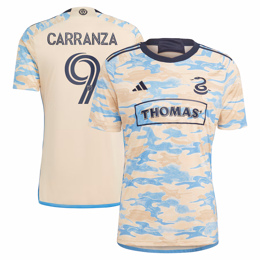 Men's Philadelphia Union Julian Carranza adidas Tan 2024 For Philly Replica Player Jersey - Jersey