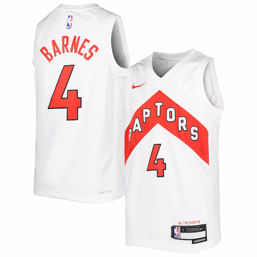 Youth Toronto Raptors Scottie Barnes Nike White Swingman Jersey - Association Edition - Jersey