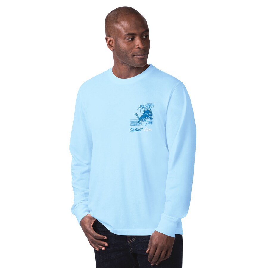 Men's Detroit Lions Margaritaville Light Blue It's Five O'Clock Somewhere Long Sleeve T-Shirt - Jersey