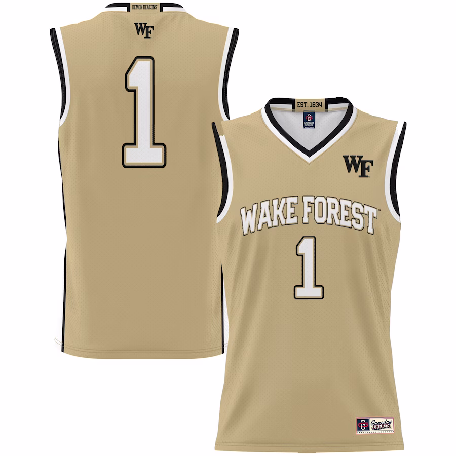 #1 Wake Forest Demon Deacons GameDay Greats Youth Lightweight Basketball Jersey - Gold - Jersey