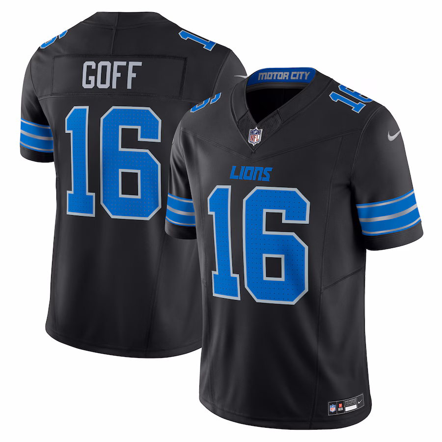 Men's Detroit Lions Jared Goff Nike Black Vapor F.U.S.E. Limited Jersey - Jersey