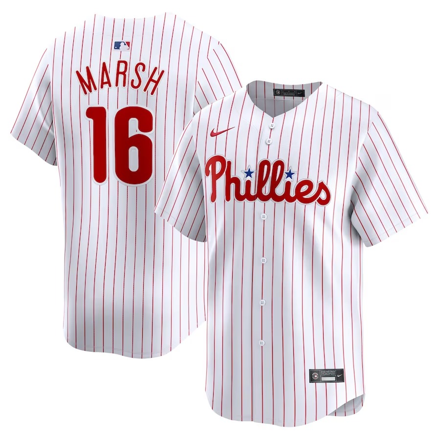 Men's Philadelphia Phillies Brandon Marsh Nike White Home Limited Player Jersey - Jersey