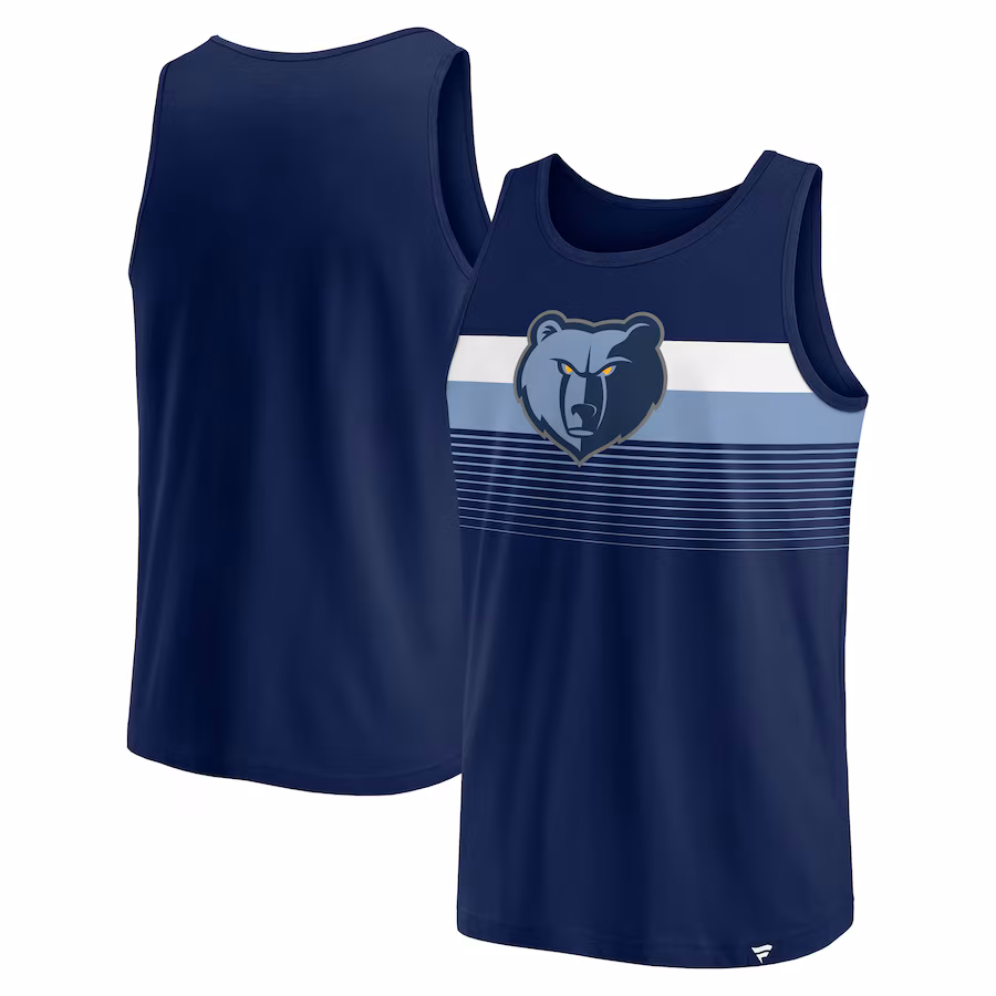 Men's Memphis Grizzlies Fanatics Navy Wild Game Tank Top - Jersey