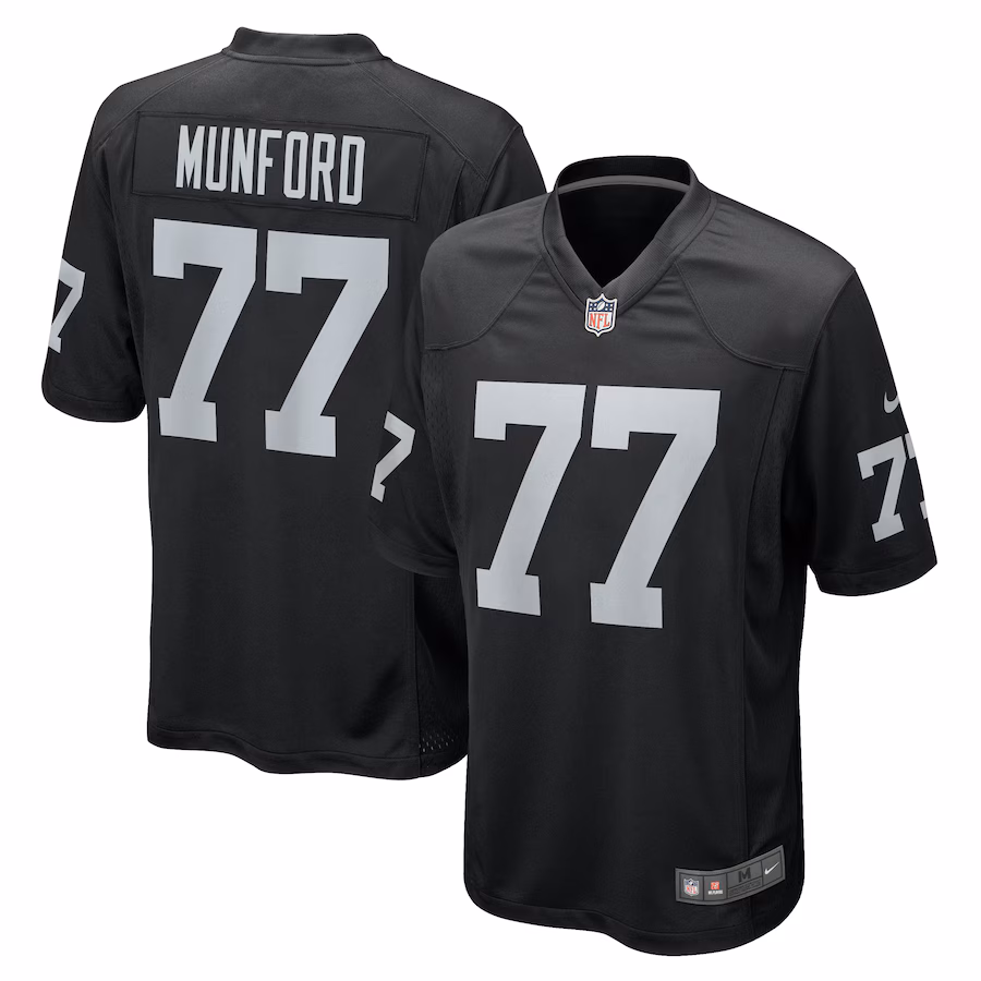 Men's Las Vegas Raiders Thayer Munford Jr. Nike  Black Team Game Jersey - Jersey
