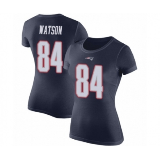 Football Women's New England Patriots #84 Benjamin Watson Navy Blue Rush Pride Name & Number T-Shirt - Jersey