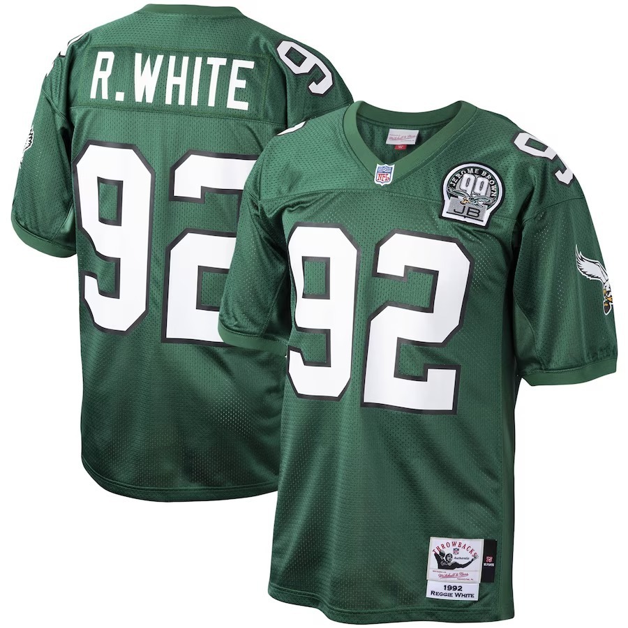 Men's Philadelphia Eagles Reggie White Mitchell & Ness Green Authentic Throwback Retired Player Jersey - Jersey