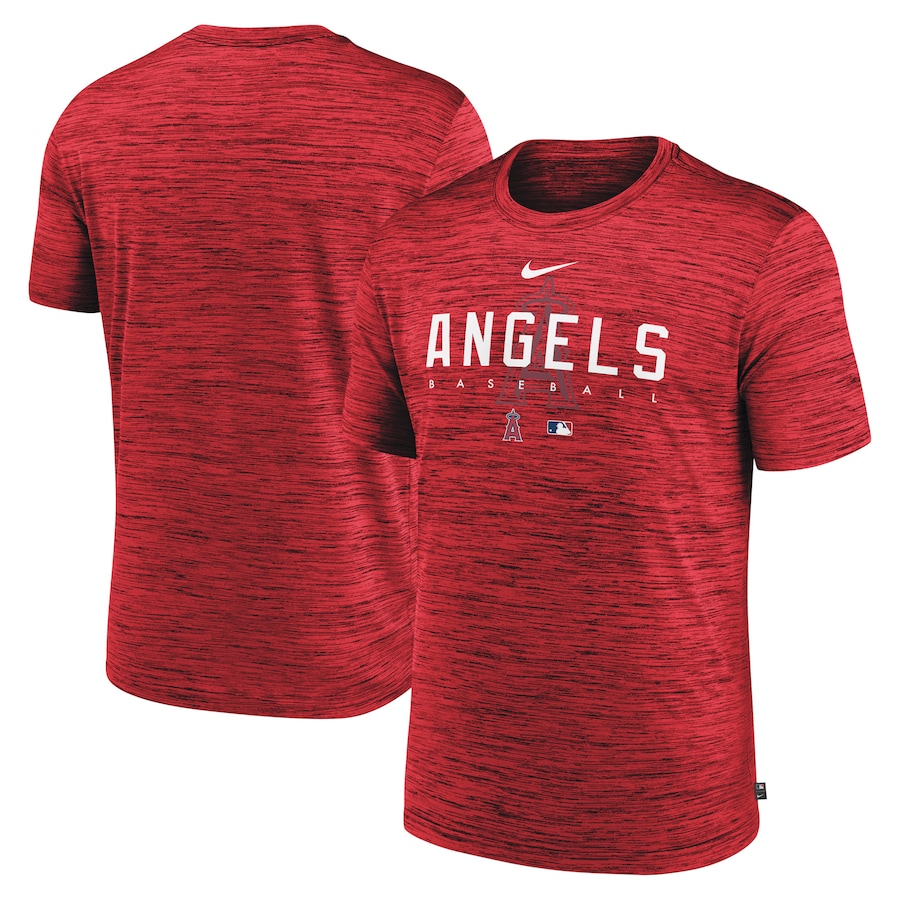Men's Los Angeles Angels Nike Red Authentic Collection Velocity Performance Practice T-Shirt - Jersey