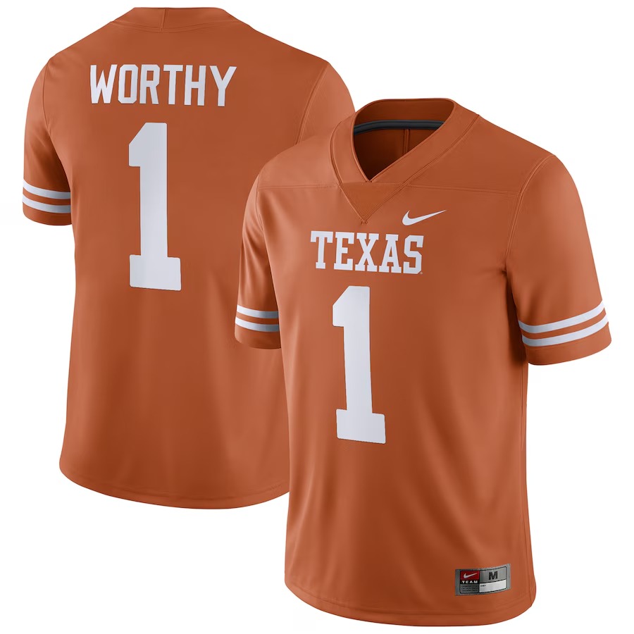 Xavier Worthy Texas Longhorns Nike NIL Replica Football Jersey - Texas Orange - Jersey