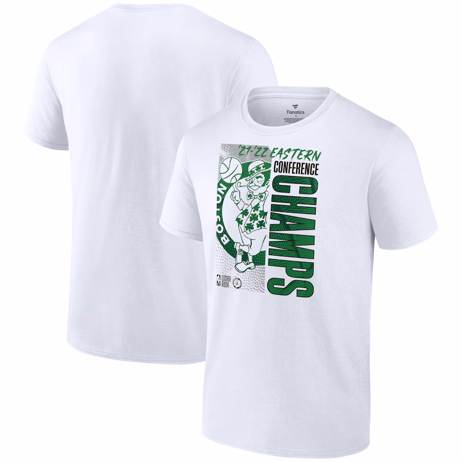 Men's Boston Celtics Fanatics White 2022 Eastern Conference Champions Locker Room T-Shirt - Jersey