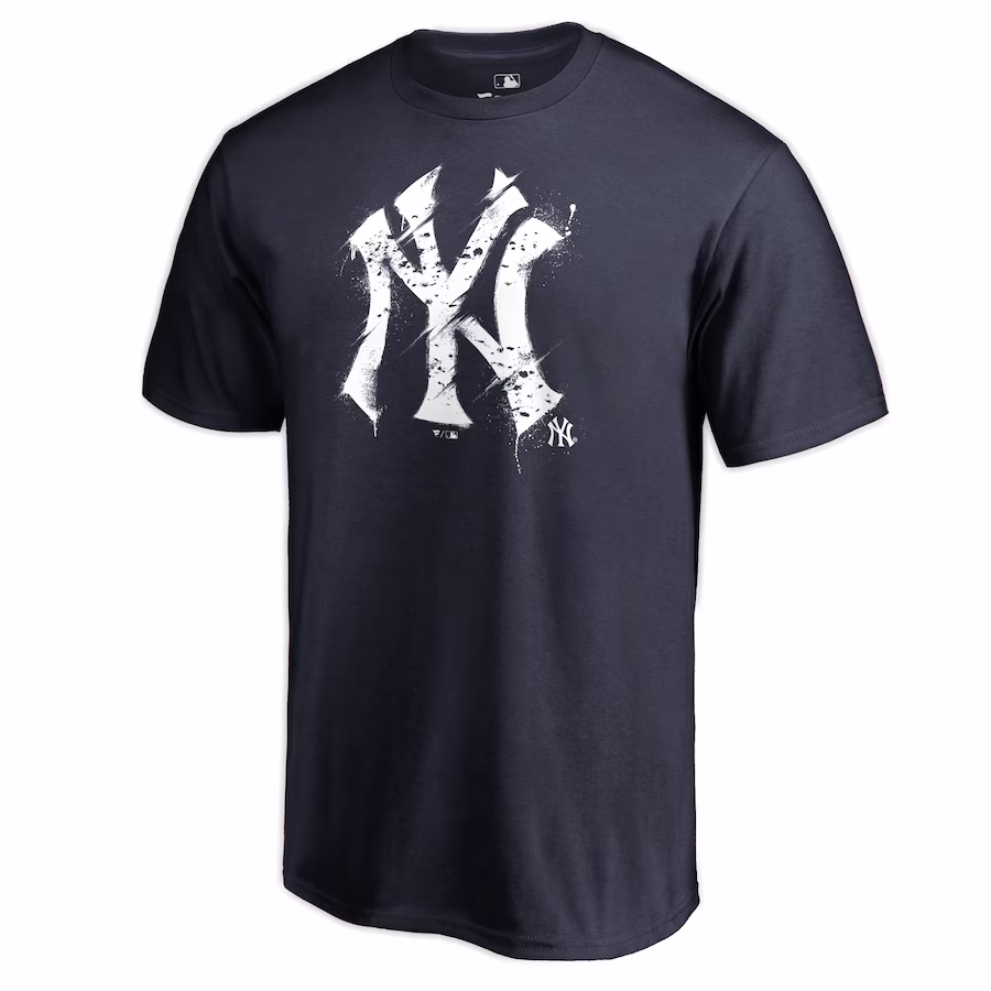 Men's New York Yankees Navy Splatter Logo T-Shirt - Jersey
