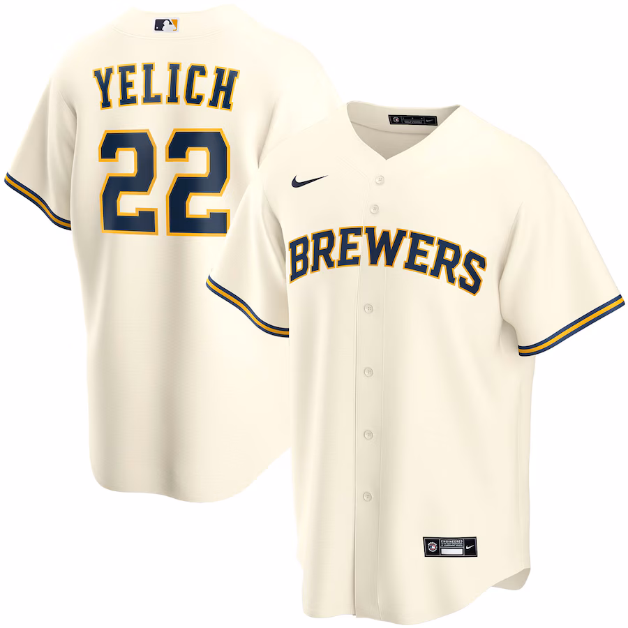 Youth Milwaukee Brewers Christian Yelich Nike Cream Home Replica Player Jersey - Jersey