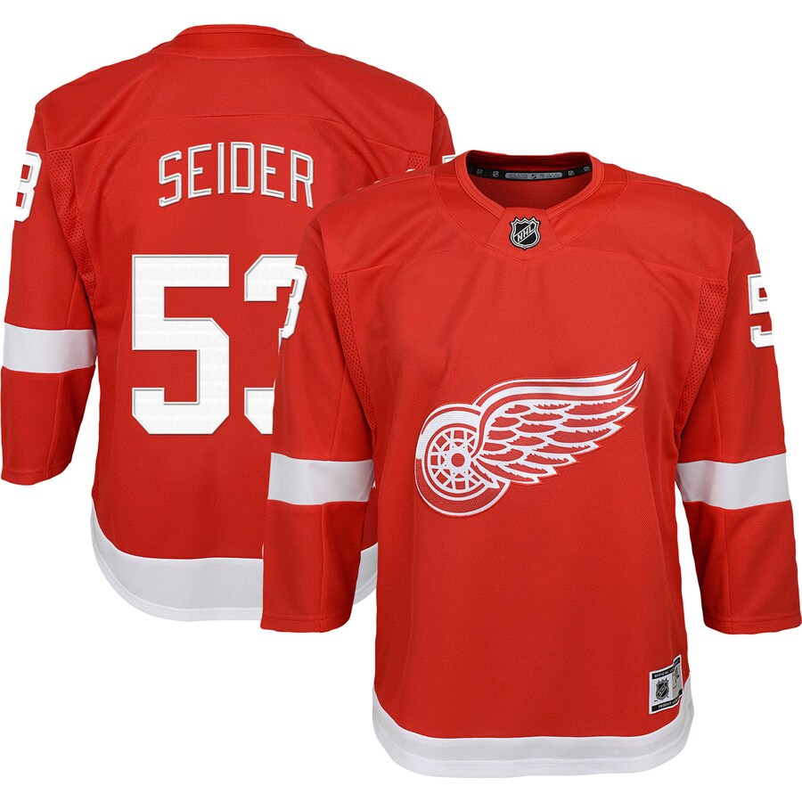 Youth Detroit Red Wings Moritz Seider Red 2022/23 Premier Player Jersey - Jersey