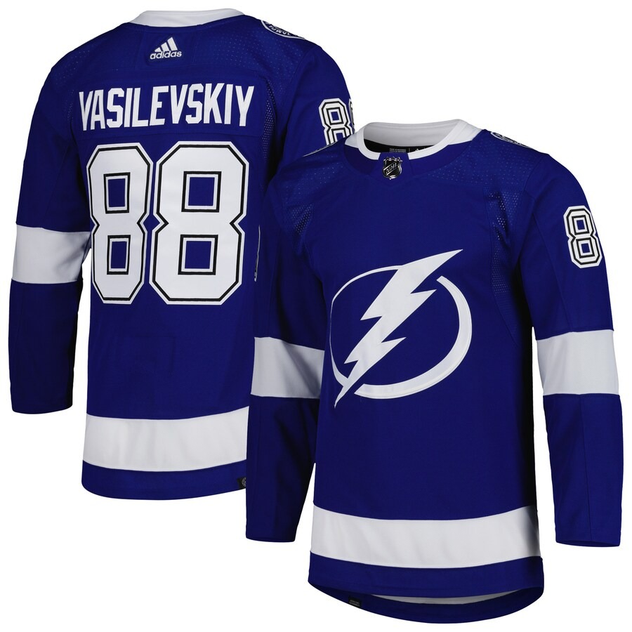 Men's Tampa Bay Lightning Andrei Vasilevskiy adidas Blue  Primegreen Authentic Pro Player Jersey - Jersey
