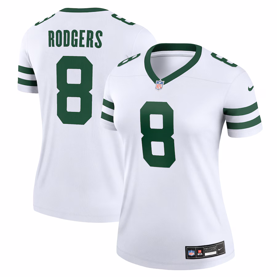 Women's New York Jets Aaron Rodgers Nike Legacy White Legend Player Jersey - Jersey