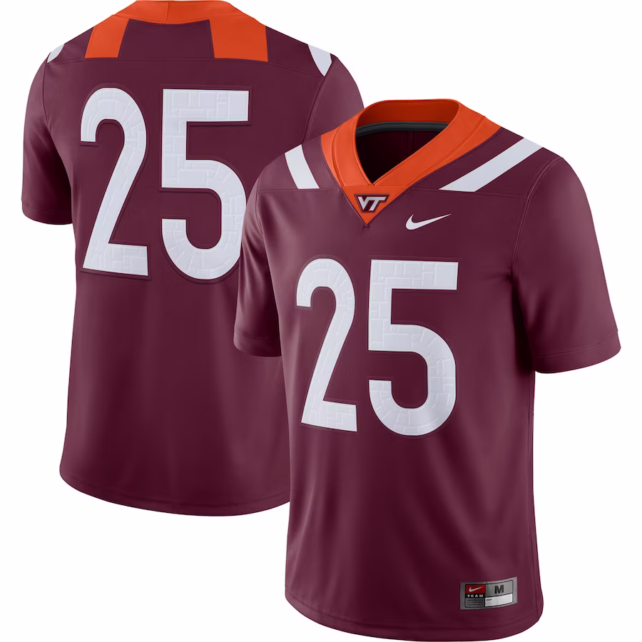 #25 Virginia Tech Hokies Nike Game Player Jersey - Maroon - Jersey