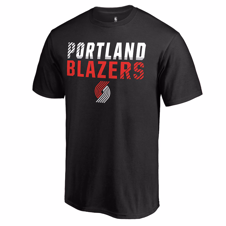 Men's Portland Trail Blazers Black Fade Out T-Shirt - Jersey