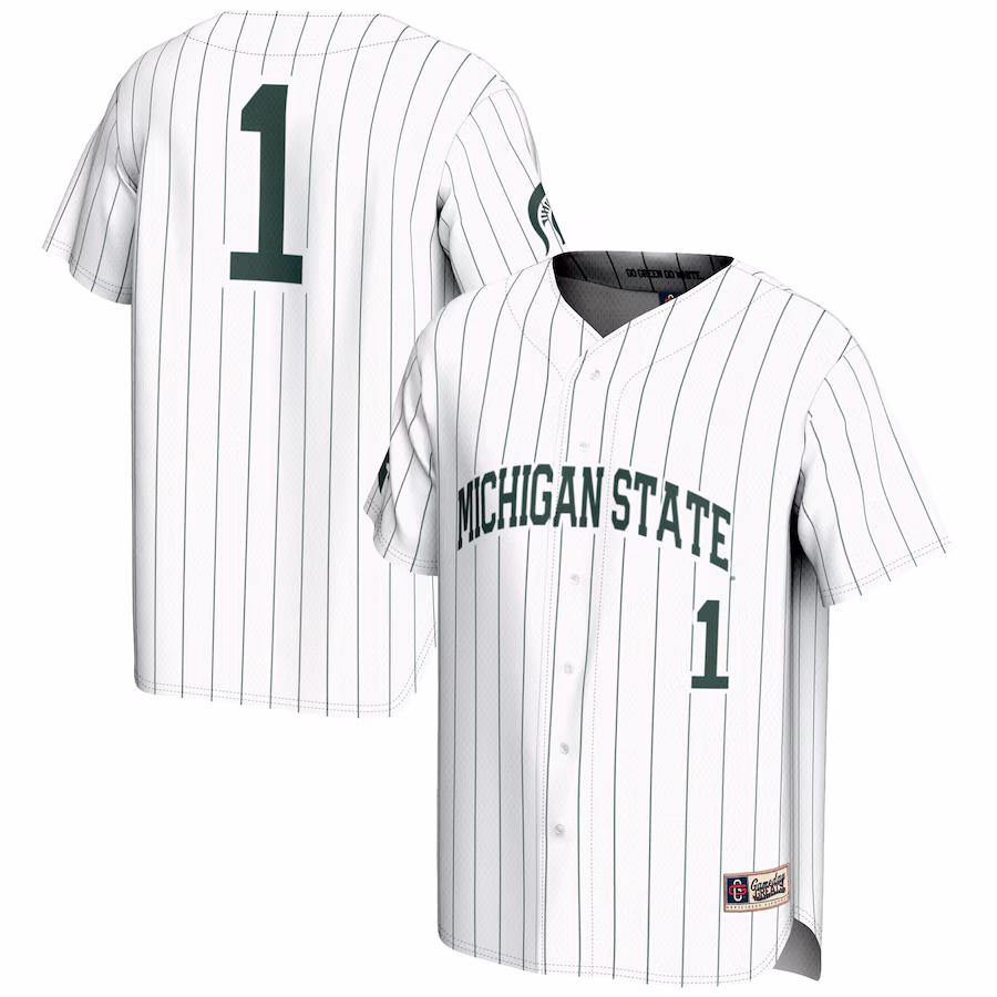Unisex GameDay Greats #1 White Michigan State Spartans Lightweight Baseball Jersey - Jersey