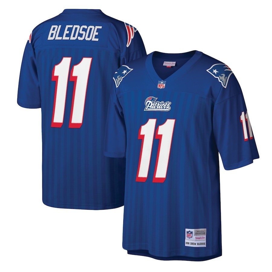 Men's New England Patriots Drew Bledsoe Mitchell & Ness Royal Legacy Replica Jersey - Jersey
