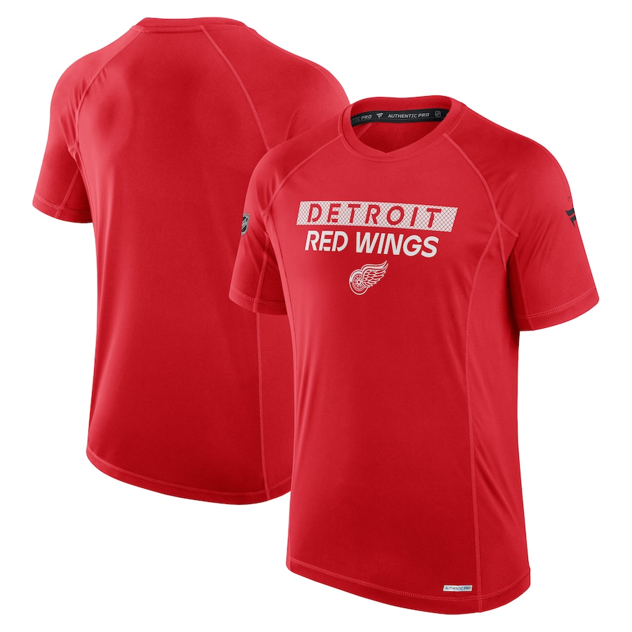Men's Detroit Red Wings Fanatics Red Authentic Pro Rink Tech T-Shirt - Jersey