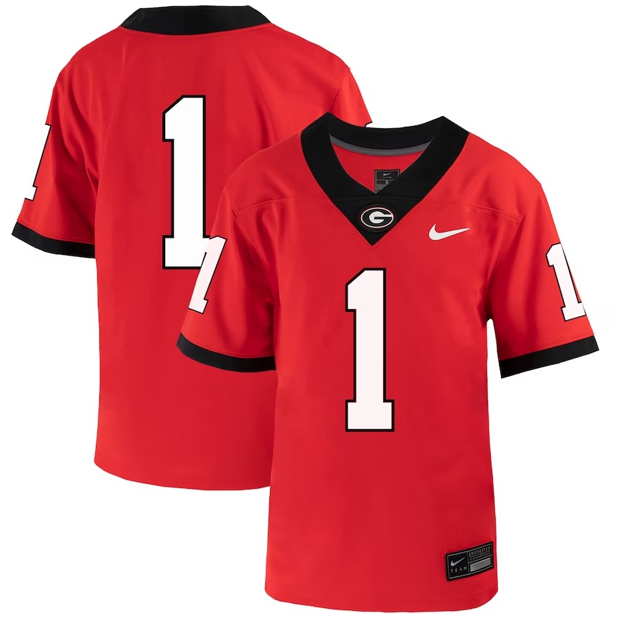 #1 Georgia Bulldogs Nike Youth 1st Armored Division Old Ironsides Untouchable Football Jersey - Red - Jersey