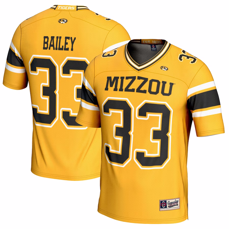 Chad Bailey Missouri Tigers GameDay Greats Youth NIL Player Football Jersey - Gold - Jersey
