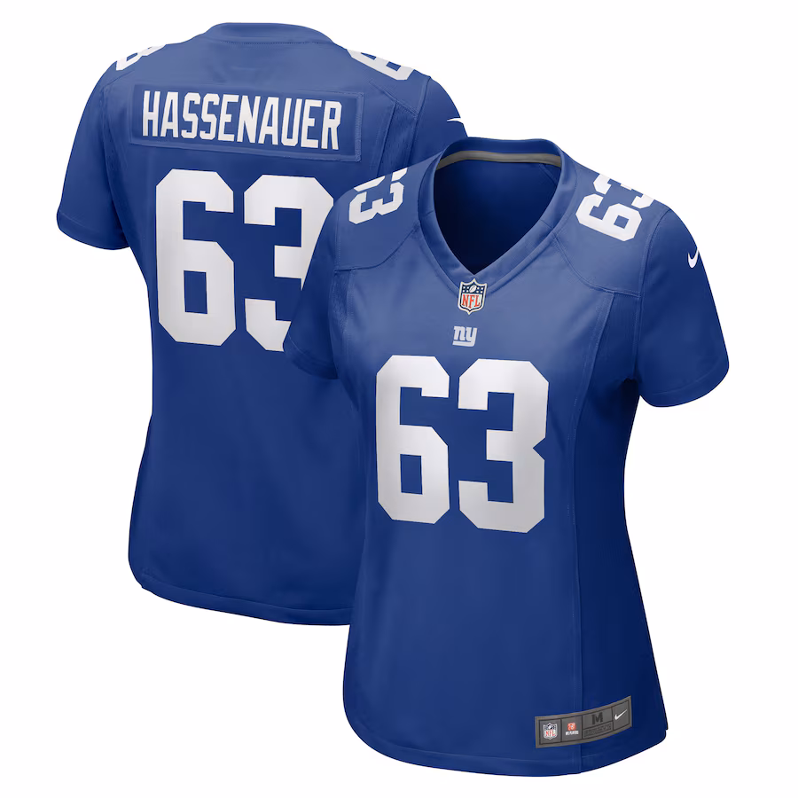 Women's New York Giants JC Hassenauer Nike Royal Team Game Jersey - Jersey