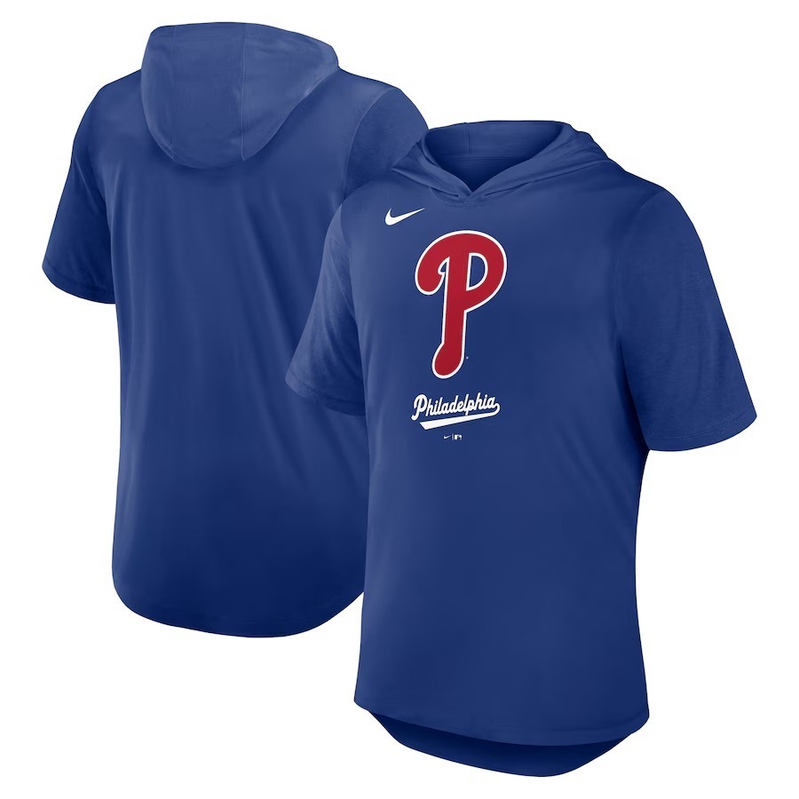 Men's Philadelphia Phillies Nike Royal Tri-Blend Hoodie T-Shirt - Jersey