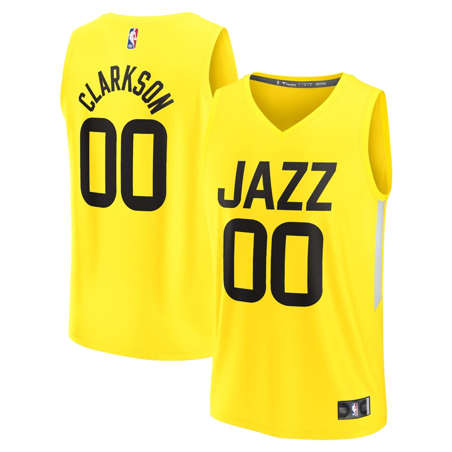 Youth Utah Jazz Jordan Clarkson Fanatics Yellow Fast Break Player Jersey - Icon Edition - Jersey