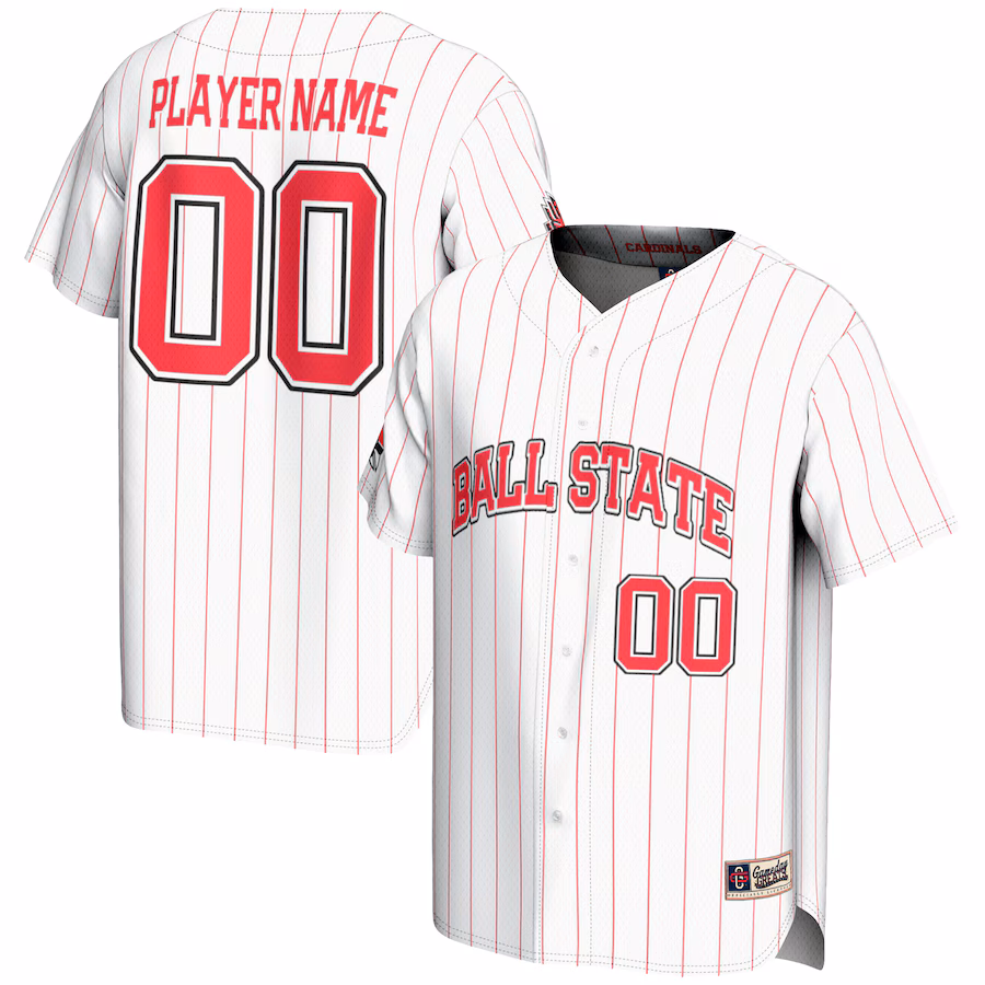 Ball State Cardinals GameDay Greats NIL Pick-A-Player Lightweight Baseball Jersey - White - Jersey
