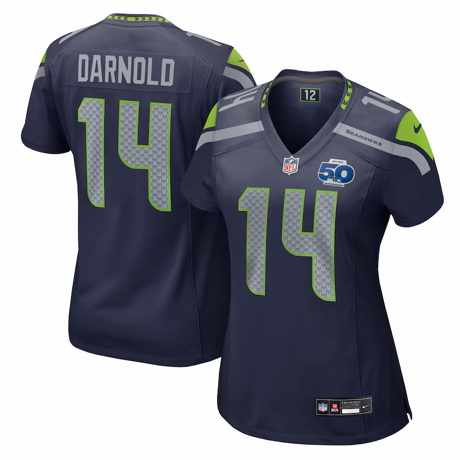 Women's Seattle Seahawks Sam Darnold Nike College Navy Team 50th Season Game Jersey - Jersey