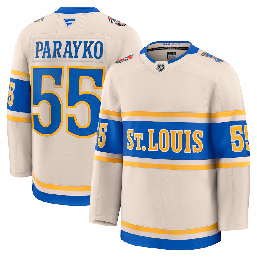 Men's St. Louis Blues Colton Parayko Fanatics Cream 2025 NHL Winter Classic Premium Player Jersey - Jersey