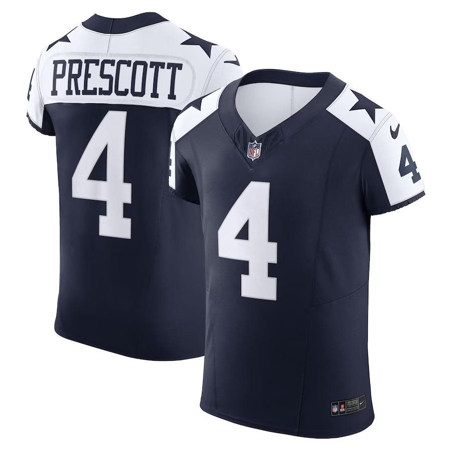 Men's Dallas Cowboys Dak Prescott Nike Navy Alternate Vapor F.U.S.E. Elite Jersey - Jersey