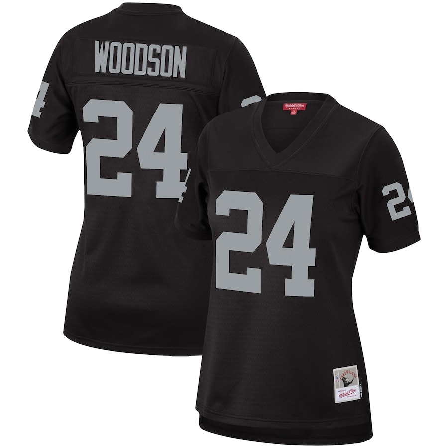 Women's Las Vegas Raiders Charles Woodson Mitchell & Ness Black Legacy Replica Team Jersey - Jersey