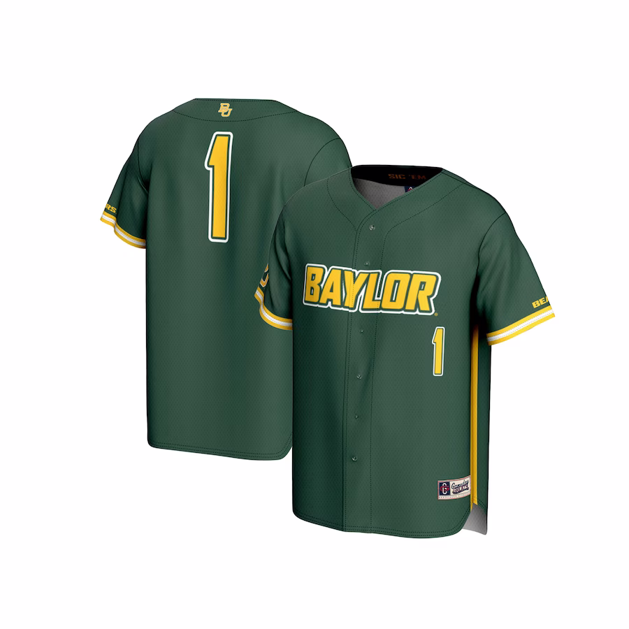 #1 Baylor Bears GameDay Greats Unisex Lightweight Baseball Fashion Jersey - Green - Jersey