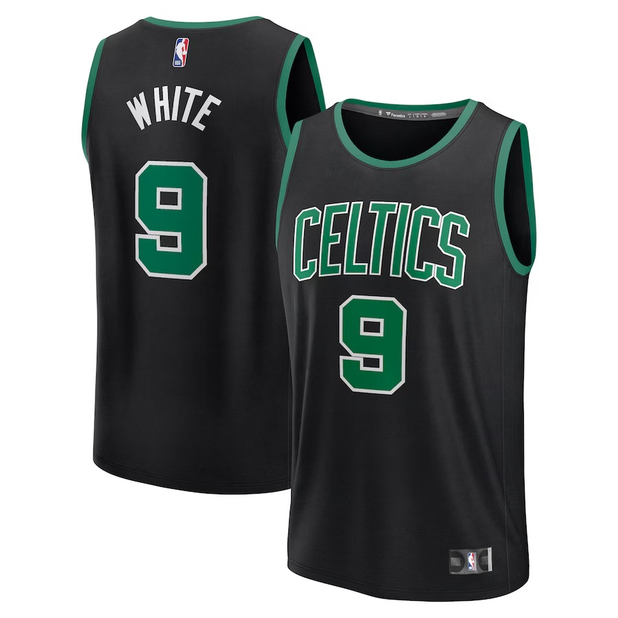 Men's Boston Celtics Derrick White Fanatics Black Fast Break Replica Player Jersey - Statement Edition - Jersey