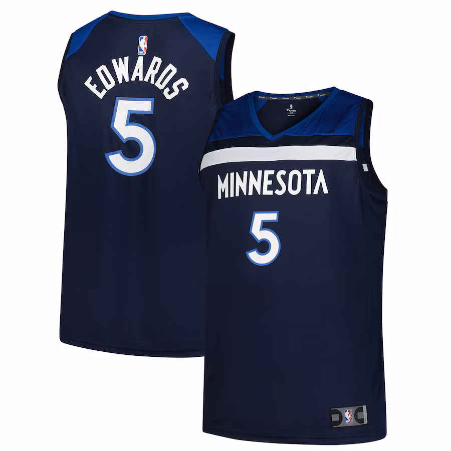 Men's Minnesota Timberwolves Anthony Edwards Fanatics Navy Big & Tall Fast Break Jersey - Icon Edition - Jersey