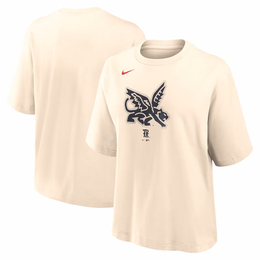 Women's Texas Rangers Nike Natural City Connect Logo Boxy T-Shirt - Jersey