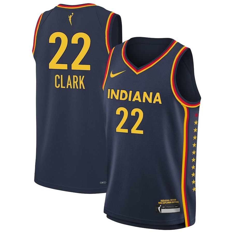 Unisex Indiana Fever Caitlin Clark Nike Navy 2024 WNBA Draft Explorer Edition Victory Player Jersey - Jersey