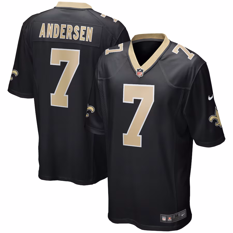 Men's New Orleans Saints Morten Andersen Nike Black Game Retired Player Jersey - Jersey