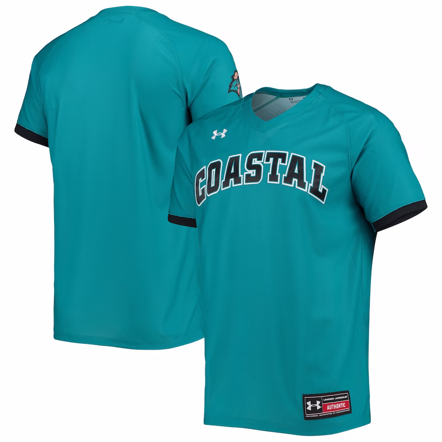 Coastal Carolina Chanticleers Under Armour Replica Baseball Jersey - Teal - Jersey