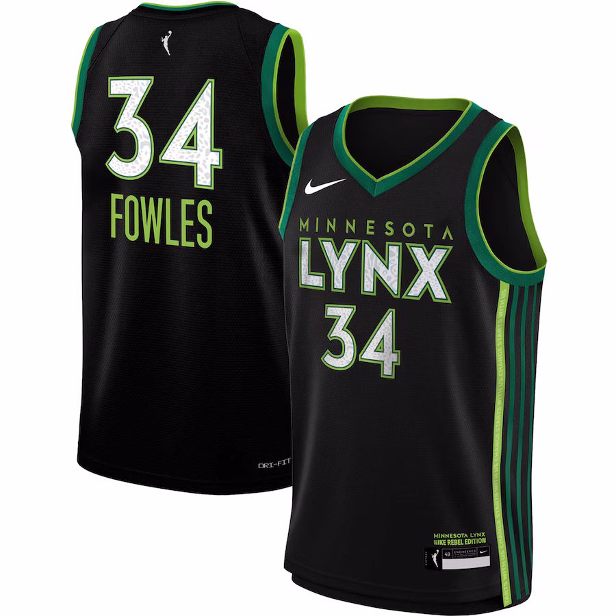 Youth Minnesota Lynx Sylvia Fowles Nike Black 2023 Rebel Edition Victory Player Jersey - Jersey