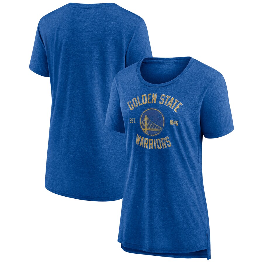 Women's Golden State Warriors Heather Royal Heritage Tri-Blend T-Shirt - Jersey
