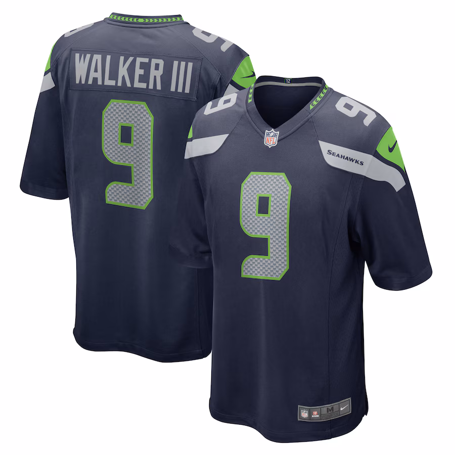 Men's Seattle Seahawks Kenneth Walker III Nike Navy Player Game Jersey - Jersey