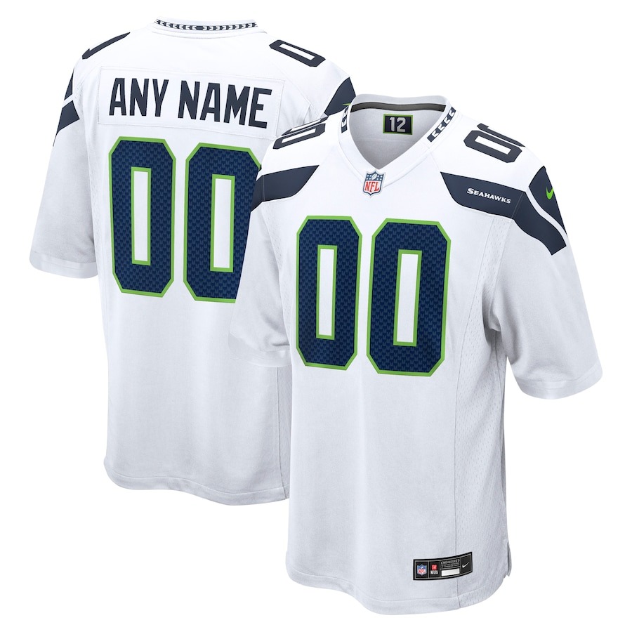 Men's Seattle Seahawks  Nike White Custom Game Jersey - Jersey