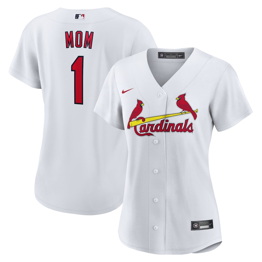 Women's St. Louis Cardinals Nike White #1 Mom Home Replica Jersey - Jersey