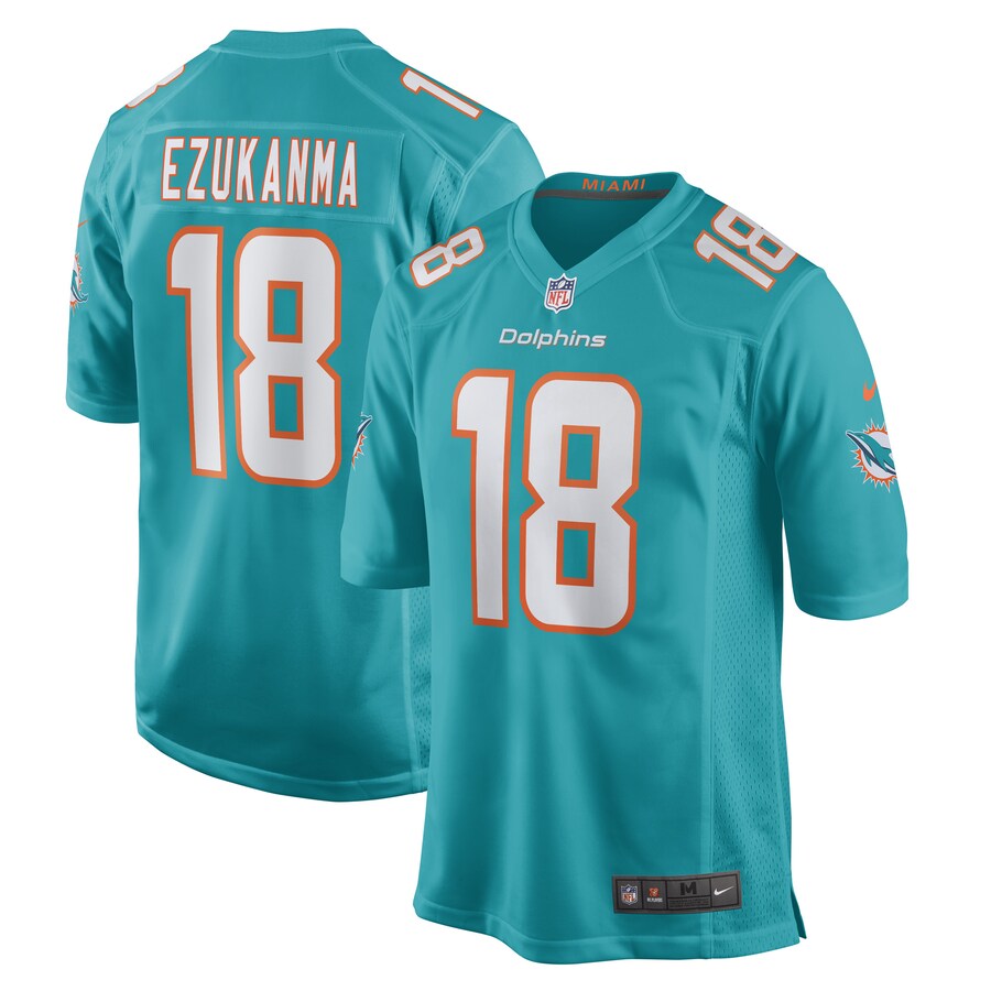 Men's Miami Dolphins Erik Ezukanma Nike Aqua Game Player Jersey - Jersey